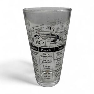 Vintage Libbey Barware Cocktail Recipe Black & White Shaker Mixing Tumbler